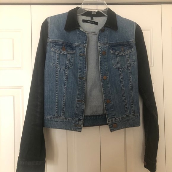 J Brand Bowie Denim Jacket with Coated Sleeves - Picture 4 of 11